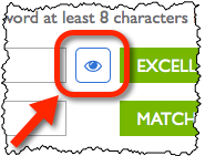 Eye icon to reveal generated password.