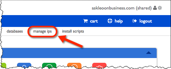 Bluehost manage IPs link