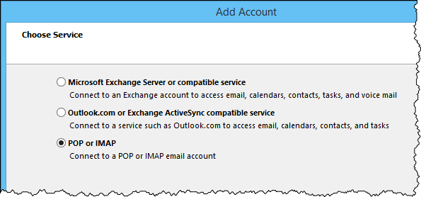 Outlook server type