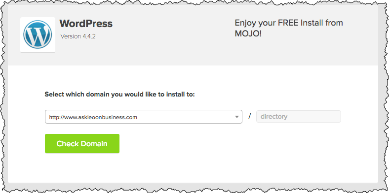 Wordpress install domain selection