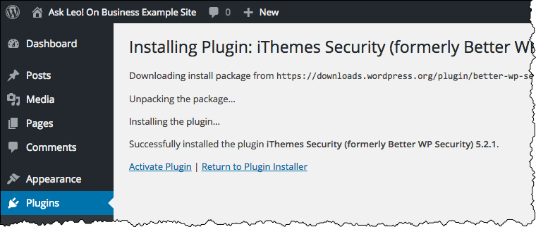 Plugin installed