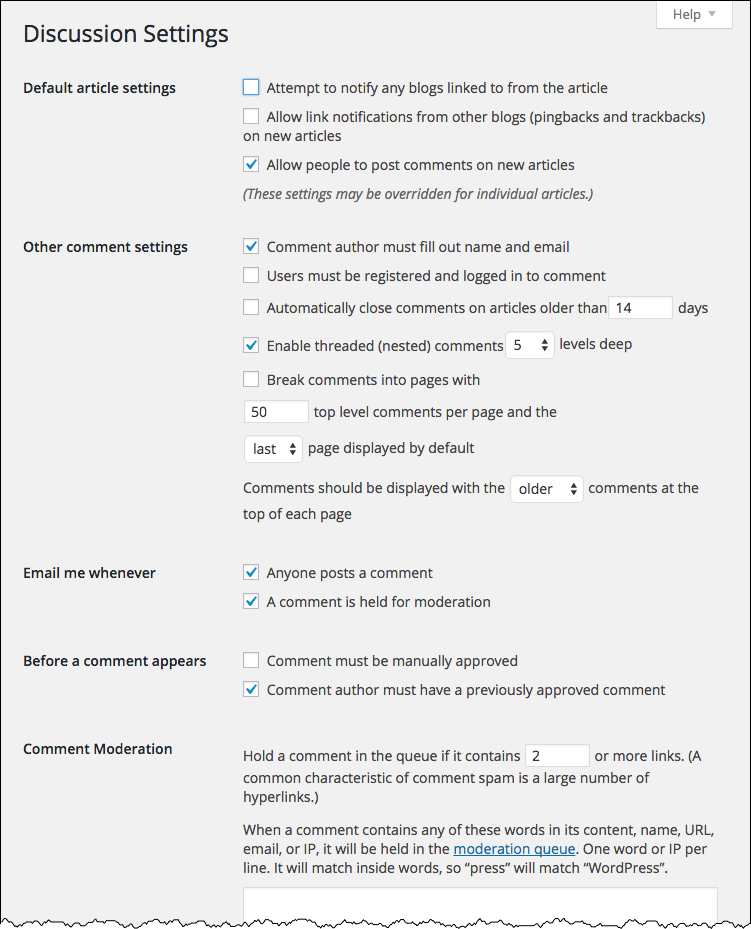 Settings - Discussion