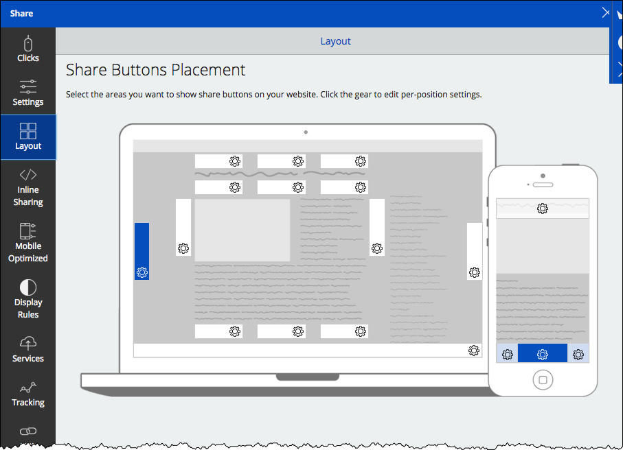 Sumome Share layout options