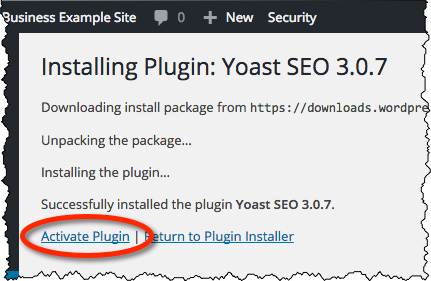 Yoast SEO - Activate Plugin