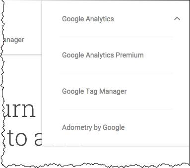 Google Analytics Sign In Menu