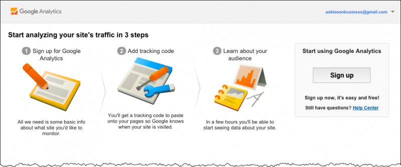 Google Analytics Sign Up