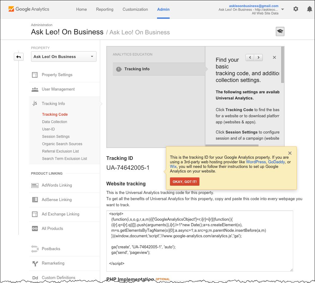 Get Information - Analytics and Search Console - Ask Leo! On Business