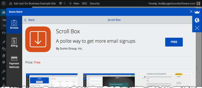 Scroll Box Install Page