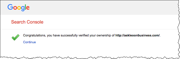 Search Console - Verified