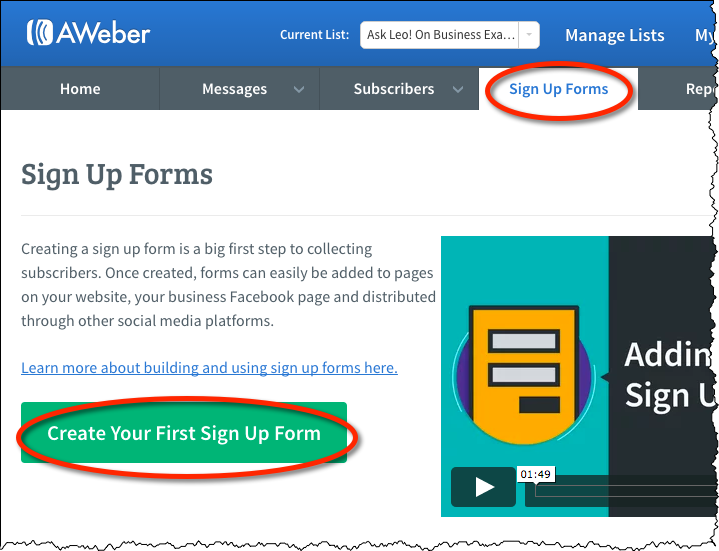 Creating Sign Up Forms