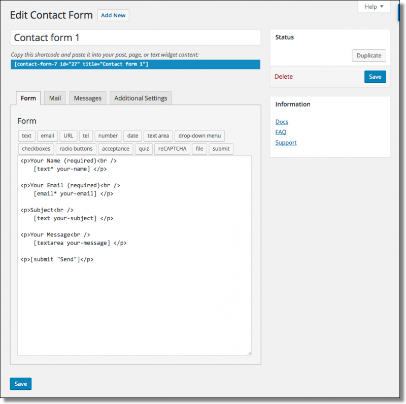 Contact Form 7 - Default Form