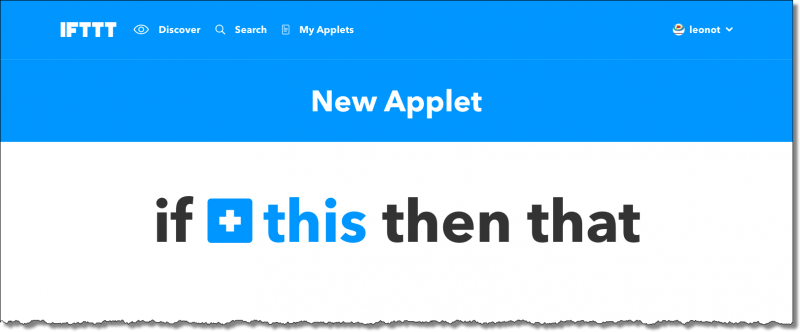 IFTTT: New Applet